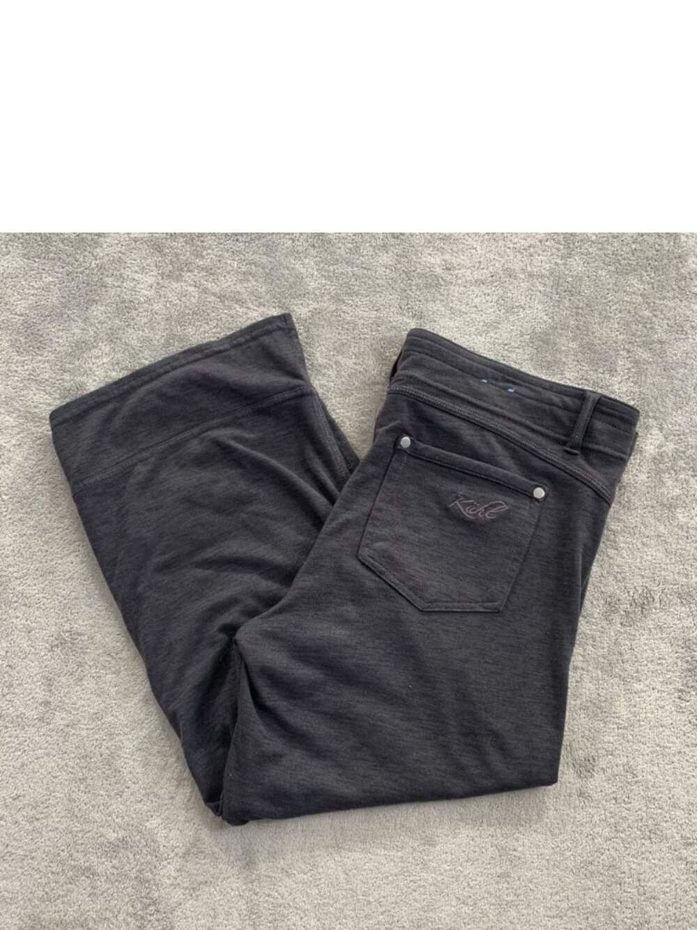 Kuhl Mova Capri Pants Size 10 Heather Gray Hiking Outdoor Gorpcore Stretch *FLAW